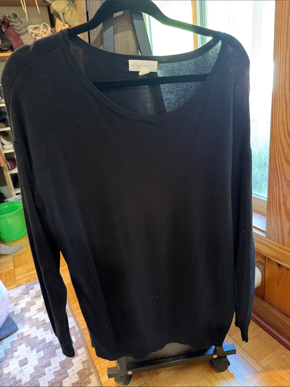 Black Women’s Lightweight Crewneck Sweater